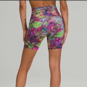 lululemon wunder train high rise shorts 6in size 8 vivid floral tone multi